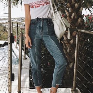 Two tone High Waisted Jeans